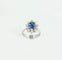Anillo 54 Anillo roseta - Anillo de oro blanco de 18 quilates con zafiro y diamantes 58 Facettes Q403B