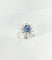 Anillo 54 Anillo roseta - Anillo de oro blanco de 18 quilates con zafiro y diamantes 58 Facettes Q403B