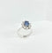 Anillo 54 Anillo roseta - Anillo de oro blanco de 18 quilates con zafiro y diamantes 58 Facettes Q403B