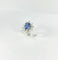 Anillo 54 Anillo roseta - Anillo de oro blanco de 18 quilates con zafiro y diamantes 58 Facettes Q403B