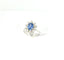 Anillo 54 Anillo roseta - Anillo de oro blanco de 18 quilates con zafiro y diamantes 58 Facettes Q403B