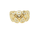 Ring 54 Wide ring with drop motifs in 18 kt yellow gold and diamonds 58 Facettes 33673