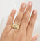 Ring 54 Wide ring with drop motifs in 18 kt yellow gold and diamonds 58 Facettes 33673