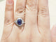 Ring 52 Ring Art Deco in Platina 900, cabochon saffier en diamanten 58 Facettes 33658