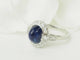 Ring 52 Ring Art Deco in Platina 900, cabochon saffier en diamanten 58 Facettes 33658