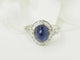 Ring 52 Ring Art Deco in Platina 900, cabochon saffier en diamanten 58 Facettes 33658