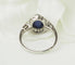 Ring 52 Ring Art Deco in Platina 900, cabochon saffier en diamanten 58 Facettes 33658