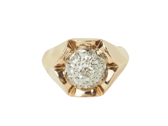 Bague 58 Bague Tank en or rose et diamants 58 Facettes 33624
