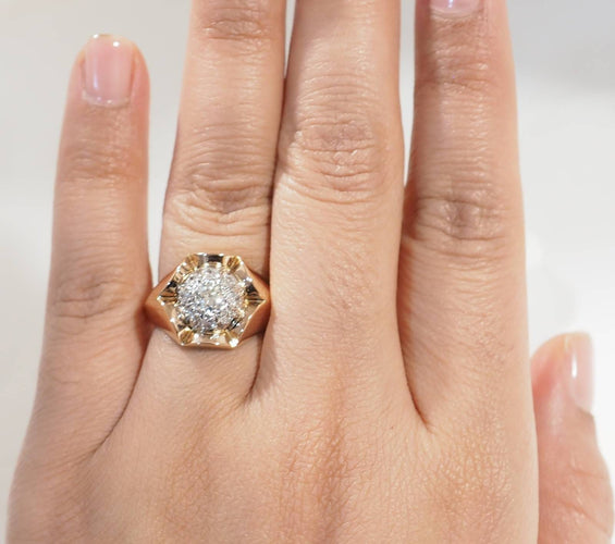 Anillo 58 Anillo Tank en oro rosa y blanco de 18 quilates y diamantes 58 Facettes 33624