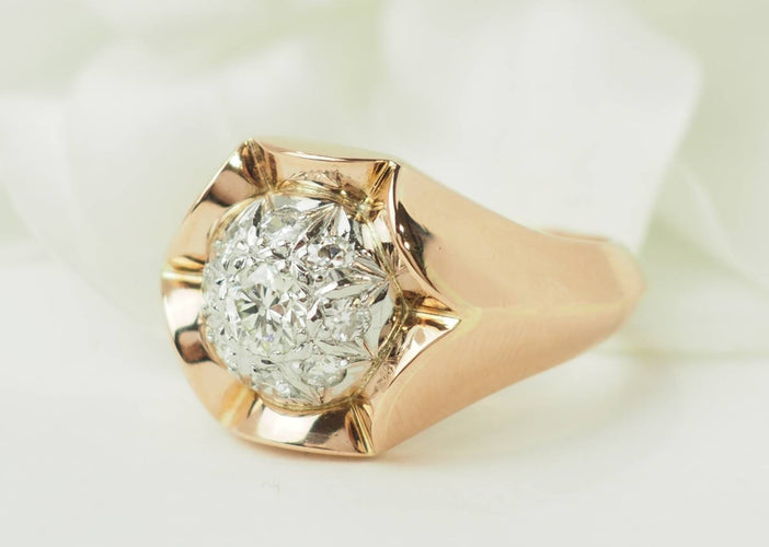 Anillo 58 Anillo Tank en oro rosa y blanco de 18 quilates y diamantes 58 Facettes 33624