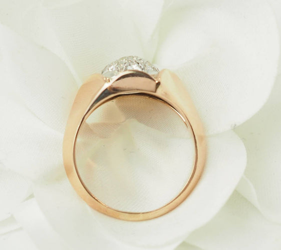 Anillo 58 Anillo Tank en oro rosa y blanco de 18 quilates y diamantes 58 Facettes 33624