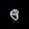 Bague 54 Bague années 1970 en or jaune 18 carats, saphir de Ceylan 6 ct et diamants 58 Facettes F31
