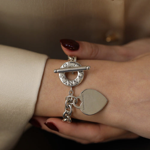 Bracelet Bracelet Tiffany & Co Return to Tiffany Cœur – Argent – Fermoir Bascule – Taille Small 58 Facettes FB11451