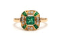 Bague 53 Bague contemporaine en or jaune avec émeraudes et diamants 58 Facettes 23363