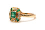 Bague 53 Bague contemporaine en or jaune avec émeraudes et diamants 58 Facettes 23363