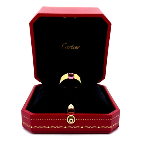 Bague 50 Cartier Tank - Bague en or jaune 18k et tourmaline rose 58 Facettes 60024073