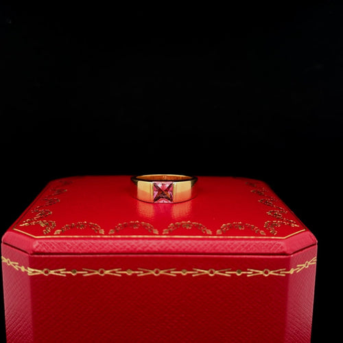 Bague 50 Cartier Tank - Bague en or jaune 18k et tourmaline rose 58 Facettes 60024073
