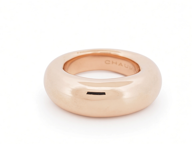 Bague 50 Chaumet - Bague jonc en or rose 18 kt 58 Facettes 33666