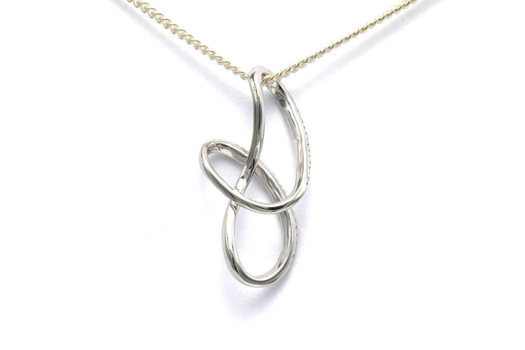 Pendentif Pendentif contemporain en or blanc 18 carats serti de diamants 58 Facettes B833