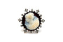 Broche Broche Art nouveau en or blanc 18 carats, agathe et diamants taille rose 58 Facettes B837