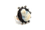 Broche Broche Art nouveau en or blanc 18 carats, agathe et diamants taille rose 58 Facettes B837