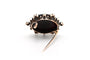 Broche Broche Art nouveau en or blanc 18 carats, agathe et diamants taille rose 58 Facettes B837