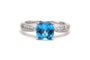 Bague 51 Bague contemporaine en or blanc 18 carats, topaze et diamants 58 Facettes B842