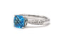 Bague 51 Bague contemporaine en or blanc 18 carats, topaze et diamants 58 Facettes B842
