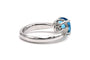 Bague 51 Bague contemporaine en or blanc 18 carats, topaze et diamants 58 Facettes B842