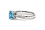 Bague 51 Bague contemporaine en or blanc 18 carats, topaze et diamants 58 Facettes B842
