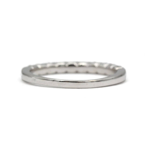 Bague 55 Demi-alliance - Bague en or blanc 750 sertie de diamants 58 Facettes 260081R