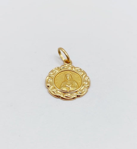 Pendentif Médaille religieuse - Pendentif Vierge et Sainte Rita da Cascia en or jaune 18k 58 Facettes A06893