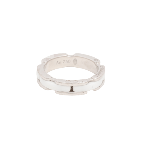 Bague 47 Chanel Ultra - Bague articulée en or blanc 18 carats et céramique blanche 58 Facettes 1