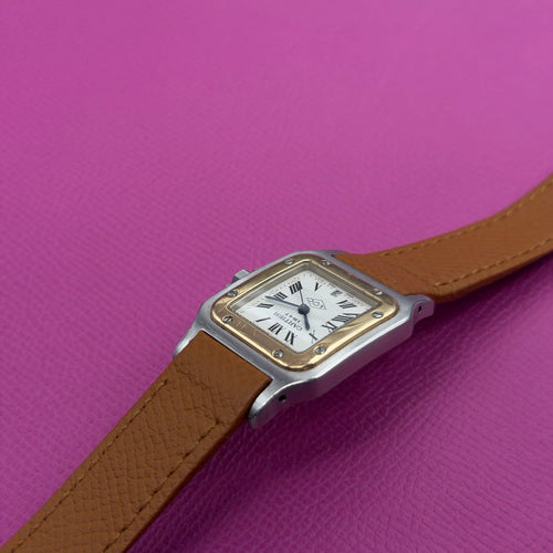 Montre Cartier Santos Galbée “Anniversaire” - Montre quartz réf. 1566 58 Facettes 020