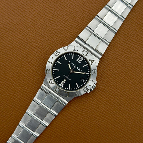 Montre Bvlgari Diagono - Montre LCV 35 S en acier, cadran noir 58 Facettes 066