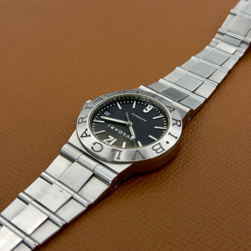 Montre Bvlgari Diagono - Montre LCV 35 S en acier, cadran noir 58 Facettes 066