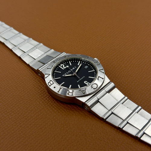 Montre Bvlgari Diagono - Montre LCV 35 S en acier, cadran noir 58 Facettes 066