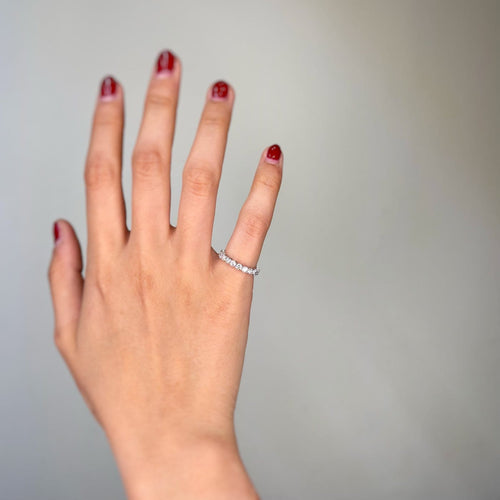 Bague 48 Alliance américaine - Bague en or blanc et diamants 58 Facettes 260082R