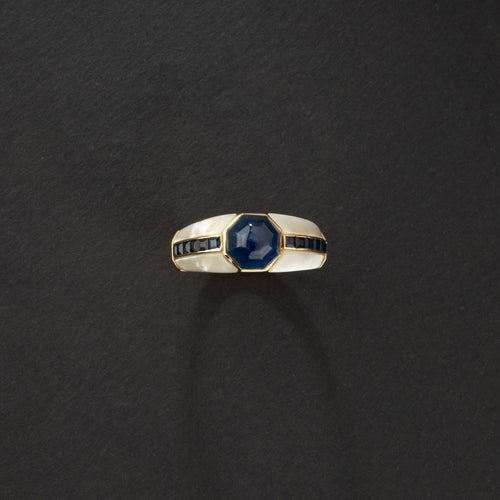 Bague 52 Repossi - Bague en or jaune 18K, saphirs et nacre 58 Facettes