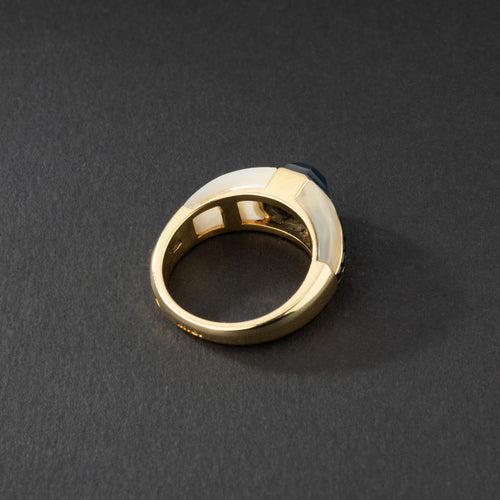 Bague 52 Repossi - Bague en or jaune 18K, saphirs et nacre 58 Facettes