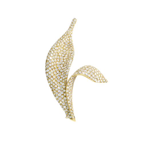 Broche Espiga em Ouro amarelo e Diamantes 