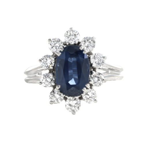 Saphirring Kanchana, Weißgold und Diamanten 