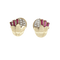 Boucles d'oreilles Boucles d'oreilles en or jaune, pierres rouges et diamants 58 Facettes 66000226