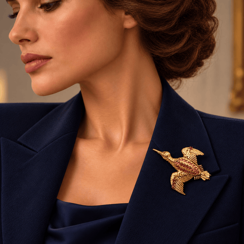 Broche Hermès - Broche oiseau en or jaune 58 Facettes