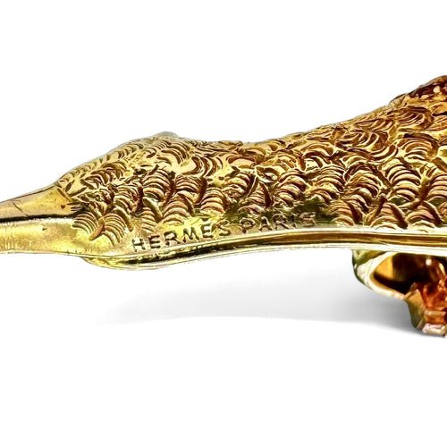 Broche Hermès - Broche oiseau en or jaune 58 Facettes