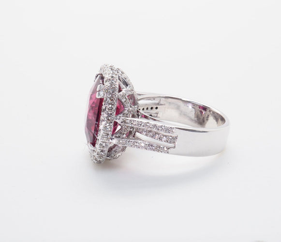 Bague 53.5 Bague en or 18 carats, rubellite et diamants 58 Facettes 5427