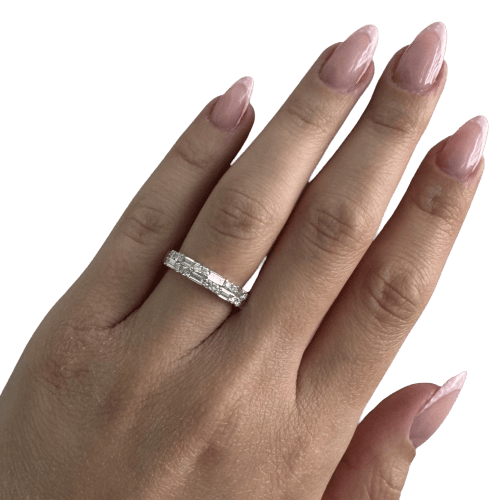 Bague 62 Bague rivière - Anneau en or blanc 18 ct et diamants 0,91 ct 58 Facettes 9690