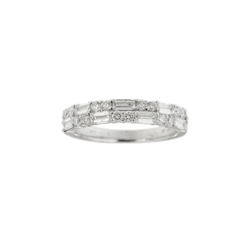 Bague 62 Bague rivière - Anneau en or blanc 18 ct et diamants 0,91 ct 58 Facettes 9690