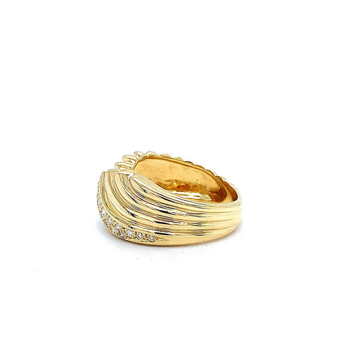 Bague 51 Bague croisée en or jaune 750 sertie de diamants 58 Facettes 434591