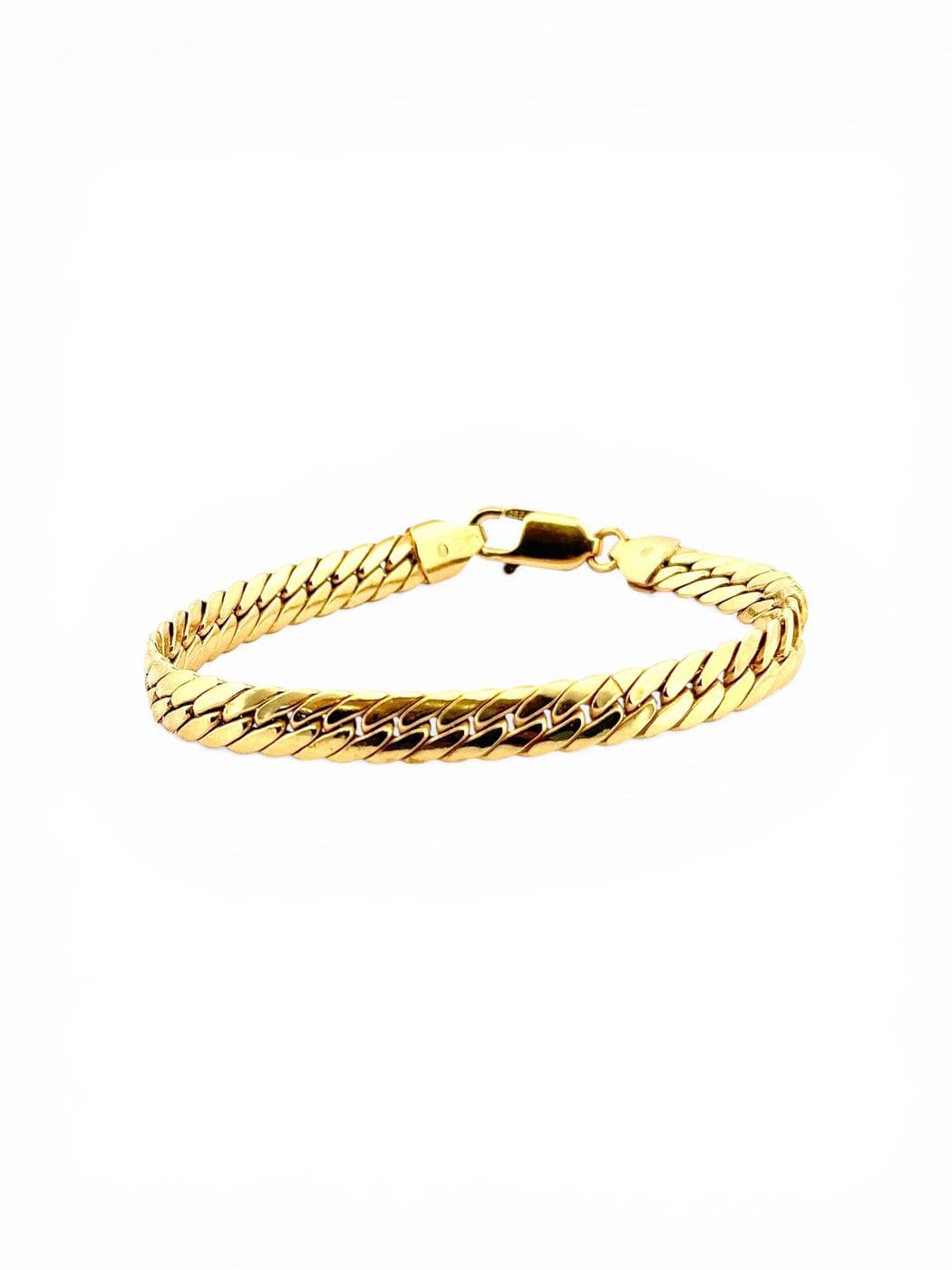 18-carat yellow gold English chain bracelet Link - 58 Facettes